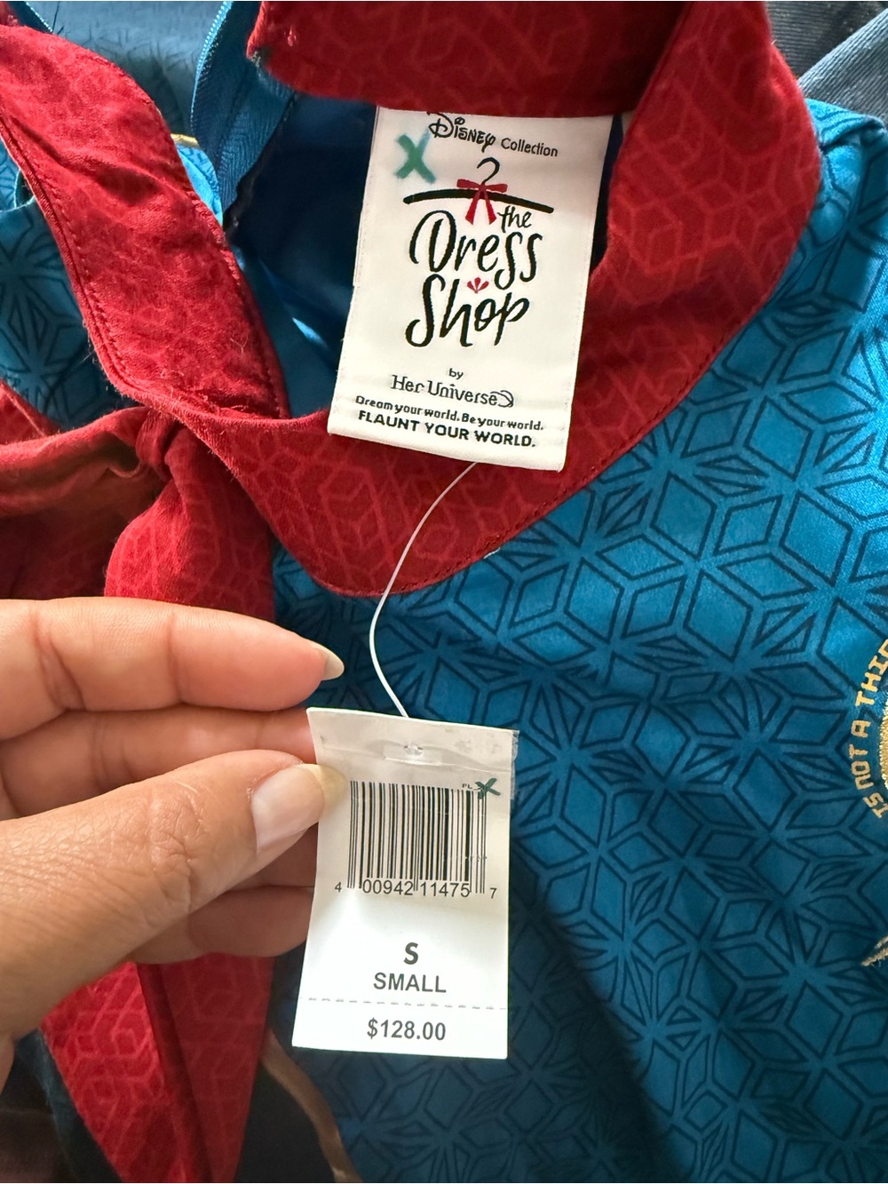 Marvel Blue and Red Superhero Dress with Gold Accents - Picture 4 of 6